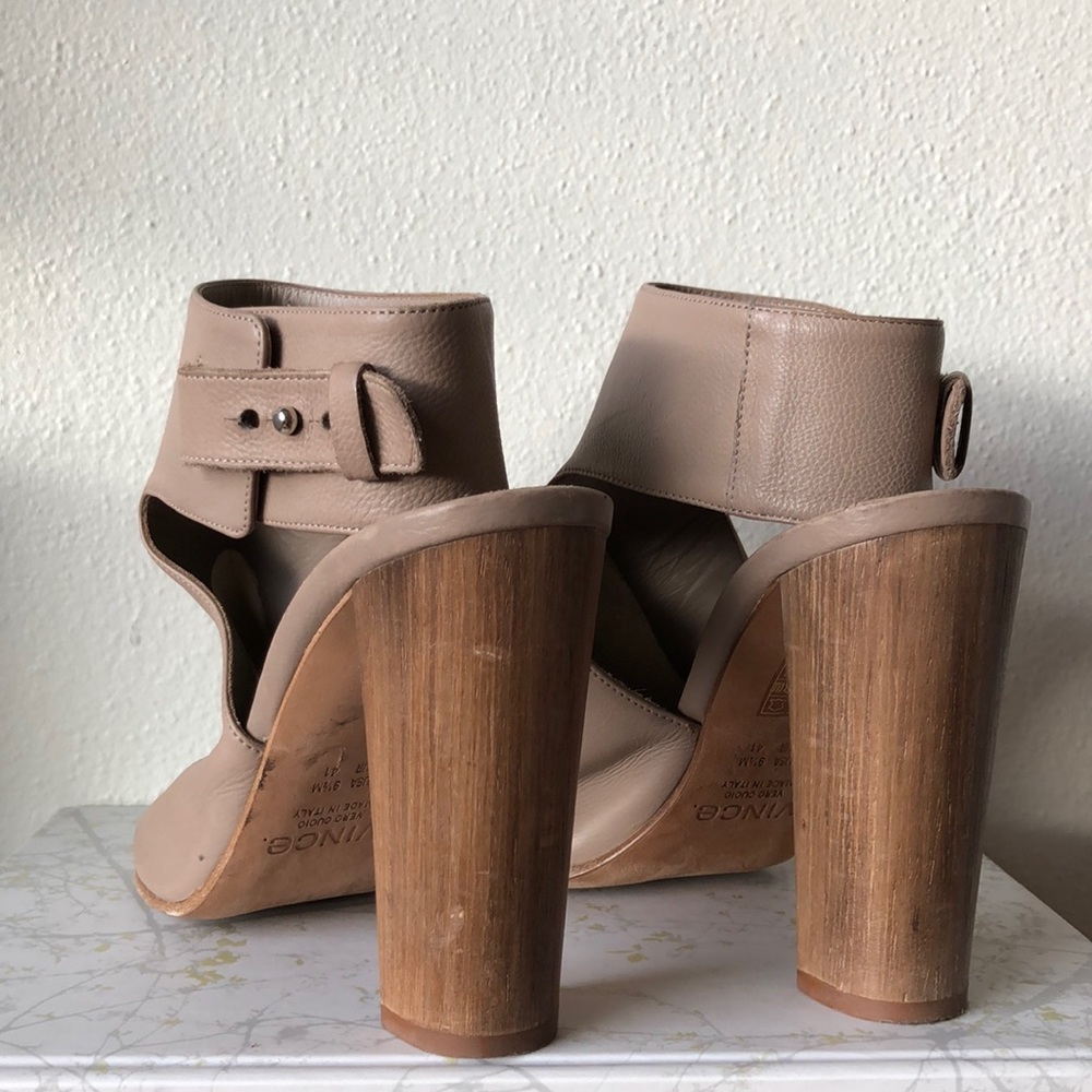 Vince Taupe Addie Open Toe Booties Sandals 9 1/2 - Picture 8 of 8